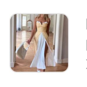 Post Meridiem Flowy Slit Midi Dress